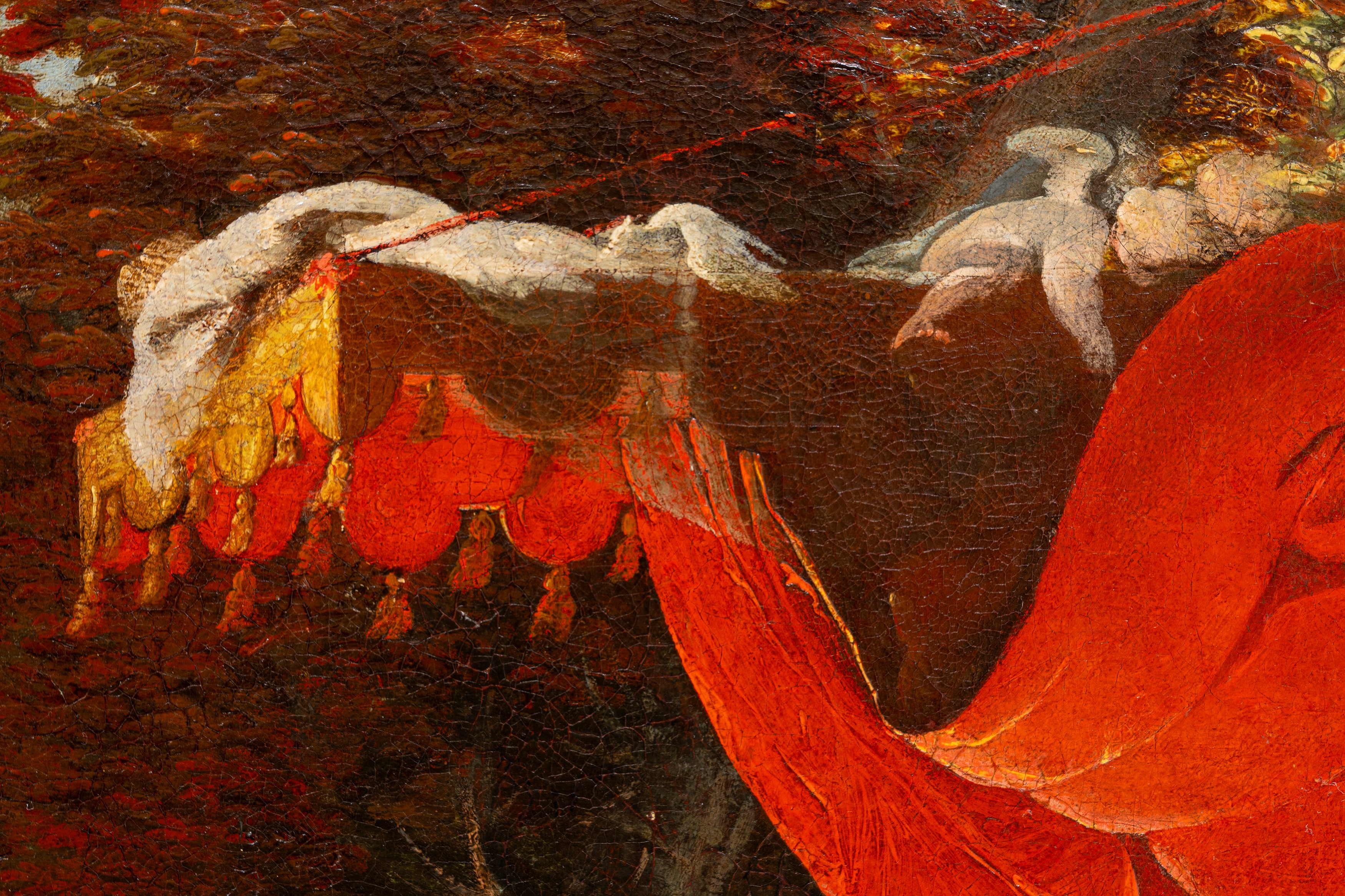 Pittore Fiammingo, Fine Secolo XVII - Marte e Venere scoperti da Vulcano, olio su tela