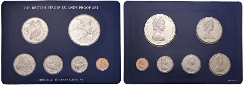 Proof set contenente 6 monete, 1976, Franklin mint.