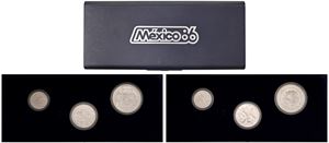 Set mondiali di calcio '86, contenente 3 monete, 1985.