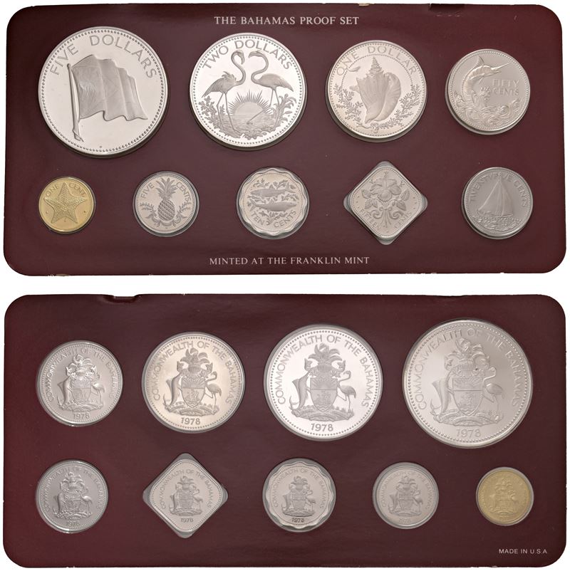Proof set contenente 9 monete, 1978, Franklin mint.