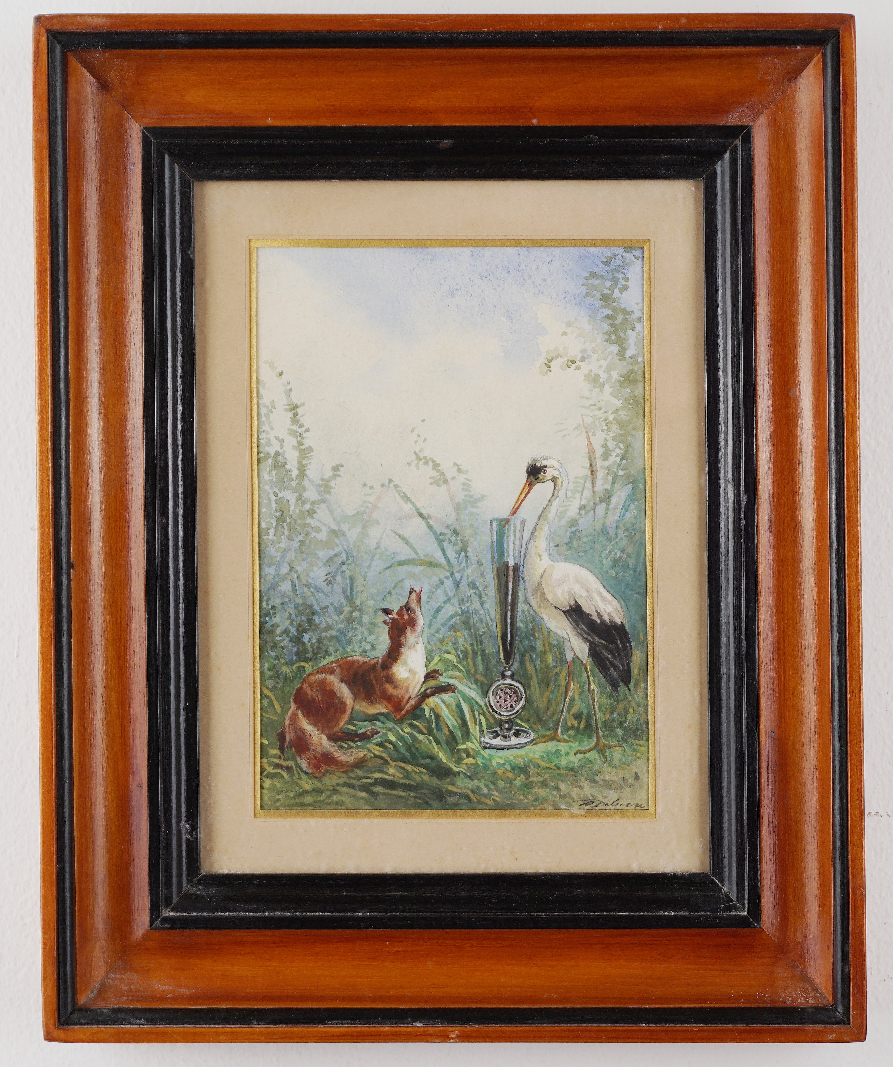 Auguste Delierre - Le renard et la cicogne