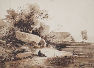 Paesaggio con viandante