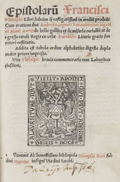 Epistolarum Francisci Philelphi Libri Sedecim