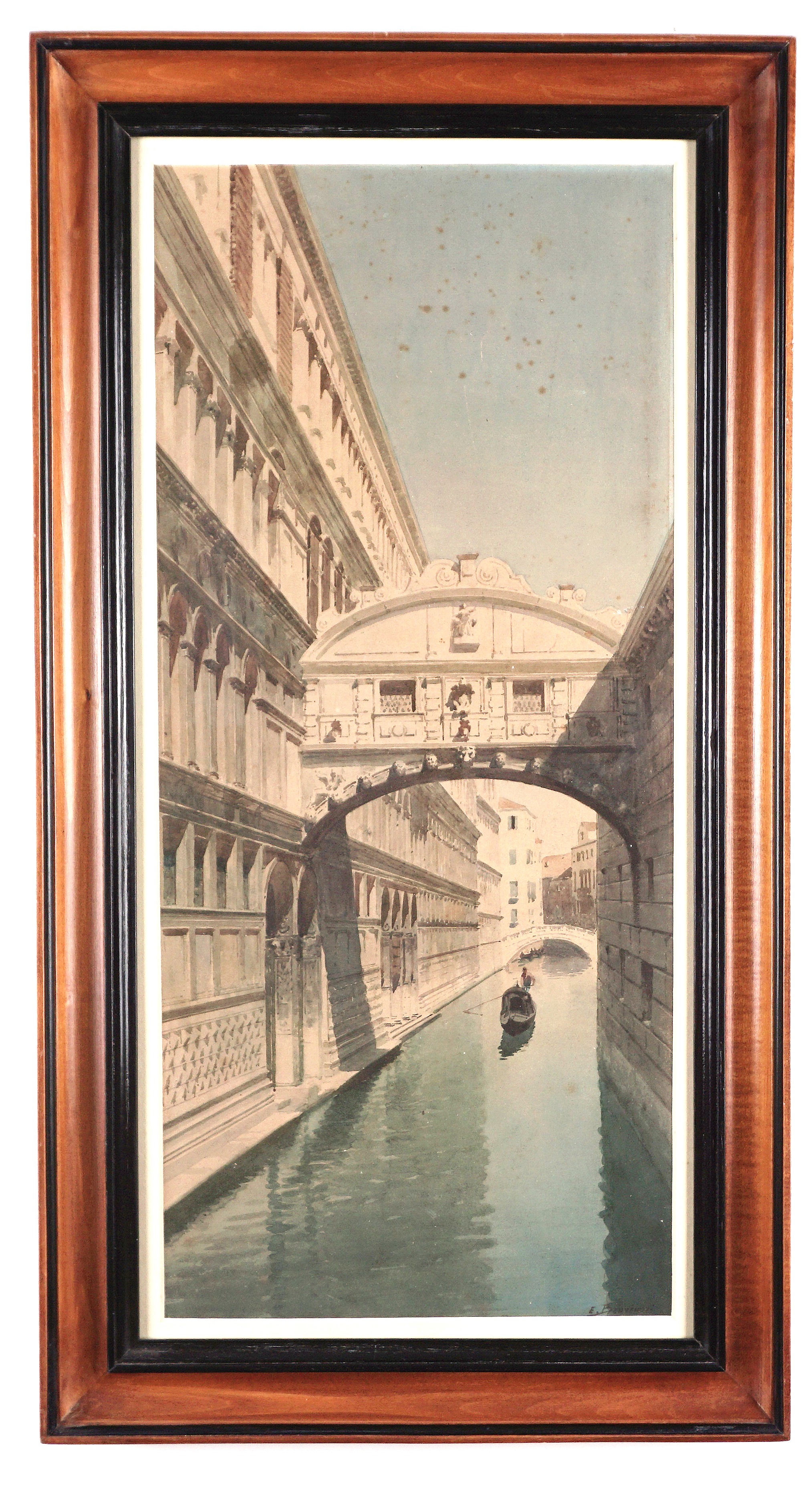 Venezia, rio di Palazzo con Ponte dei Sospiri e gondoliere