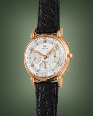 Cronografo 4313 oro rosa, anni 50
