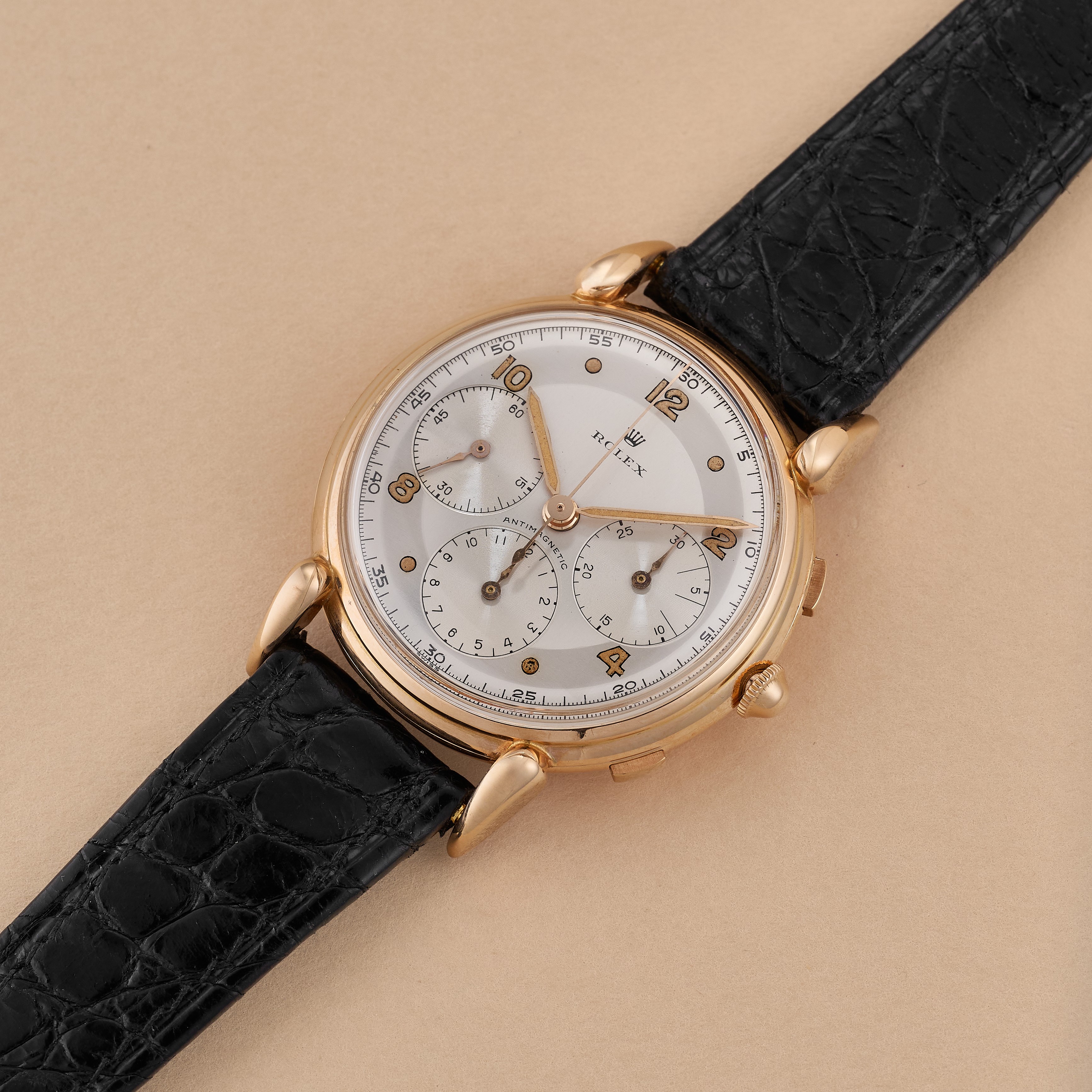 Cronografo 4313 oro rosa, anni 50