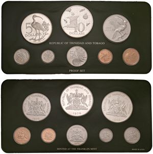 Proof set contenente 8 monete, 1976, Franklin mint.