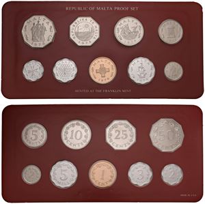 Proof set contenente 9 monete, 1976, Franklin mint.