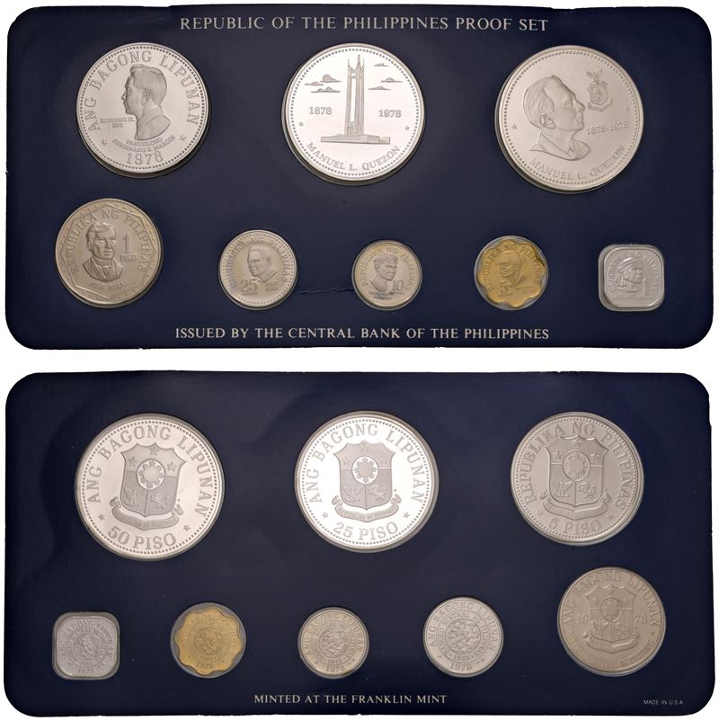 Proof set contenente 8 monete, 1978, Franklin mint.