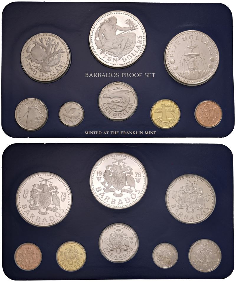 Proof set contenente 8 monete, 1978, Franklin mint.