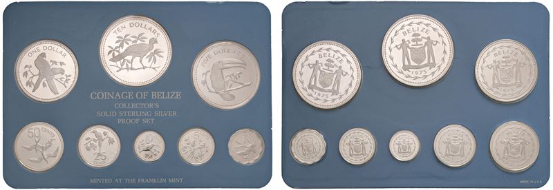 Proof silver set contenente 8 monete, 1975, Franklin mint.