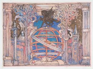 Studio per illustrazione con sfera armillare