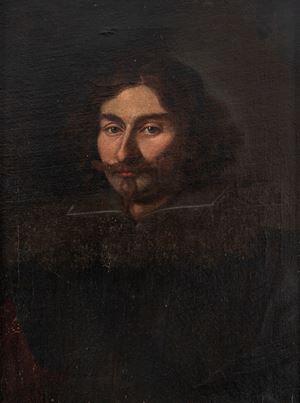 Half-length portrait of a gentleman in a dark suit and white lace collar
