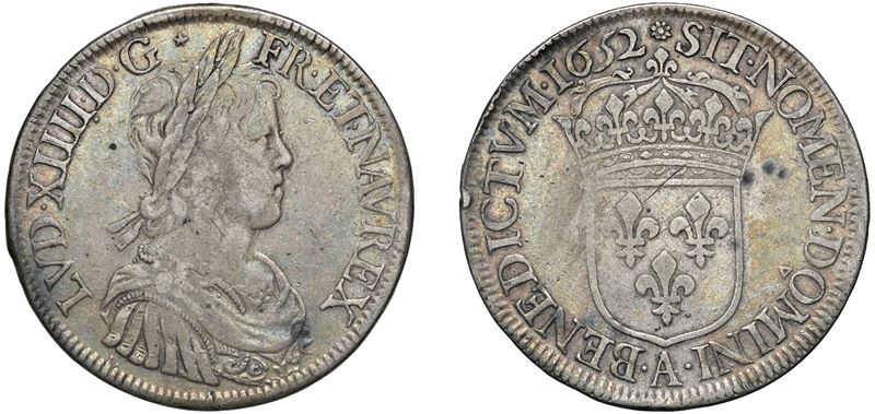 LUIGI XIV (1643-1715) - Ecu 1652, Parigi.