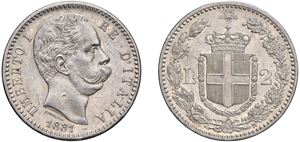 UMBERTO I (1878-1900) - 2 Lire 1881, Roma.