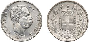 UMBERTO I (1878-1900) - 1 Lira 1900, Roma.