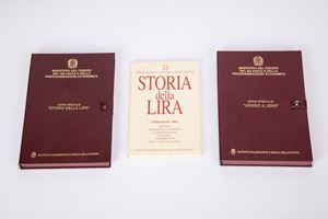 Lotto di tre confezioni dedicate alla "Storia della lira" e "Verso il 2000".