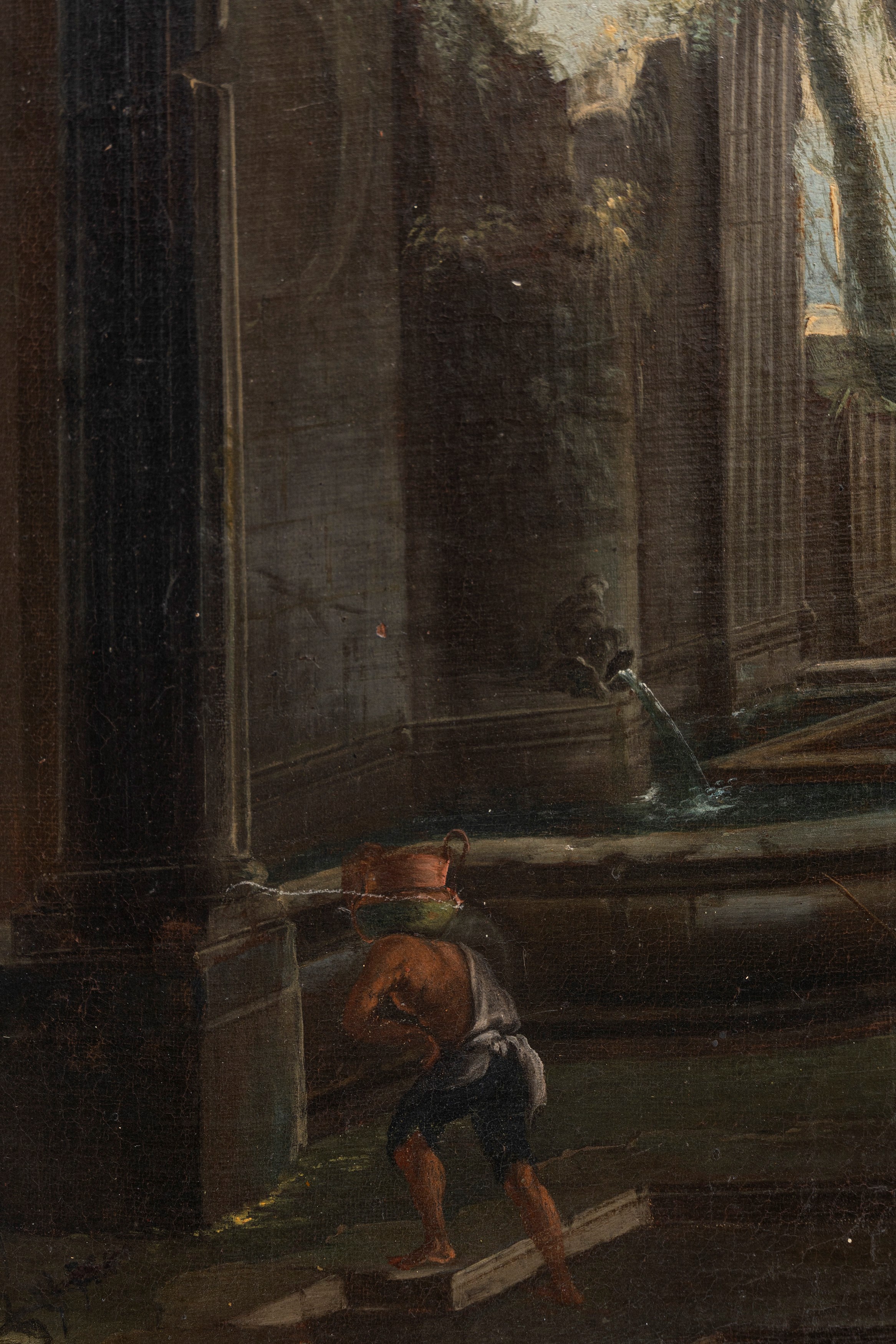 Paesaggio costiero con capriccio architettonico