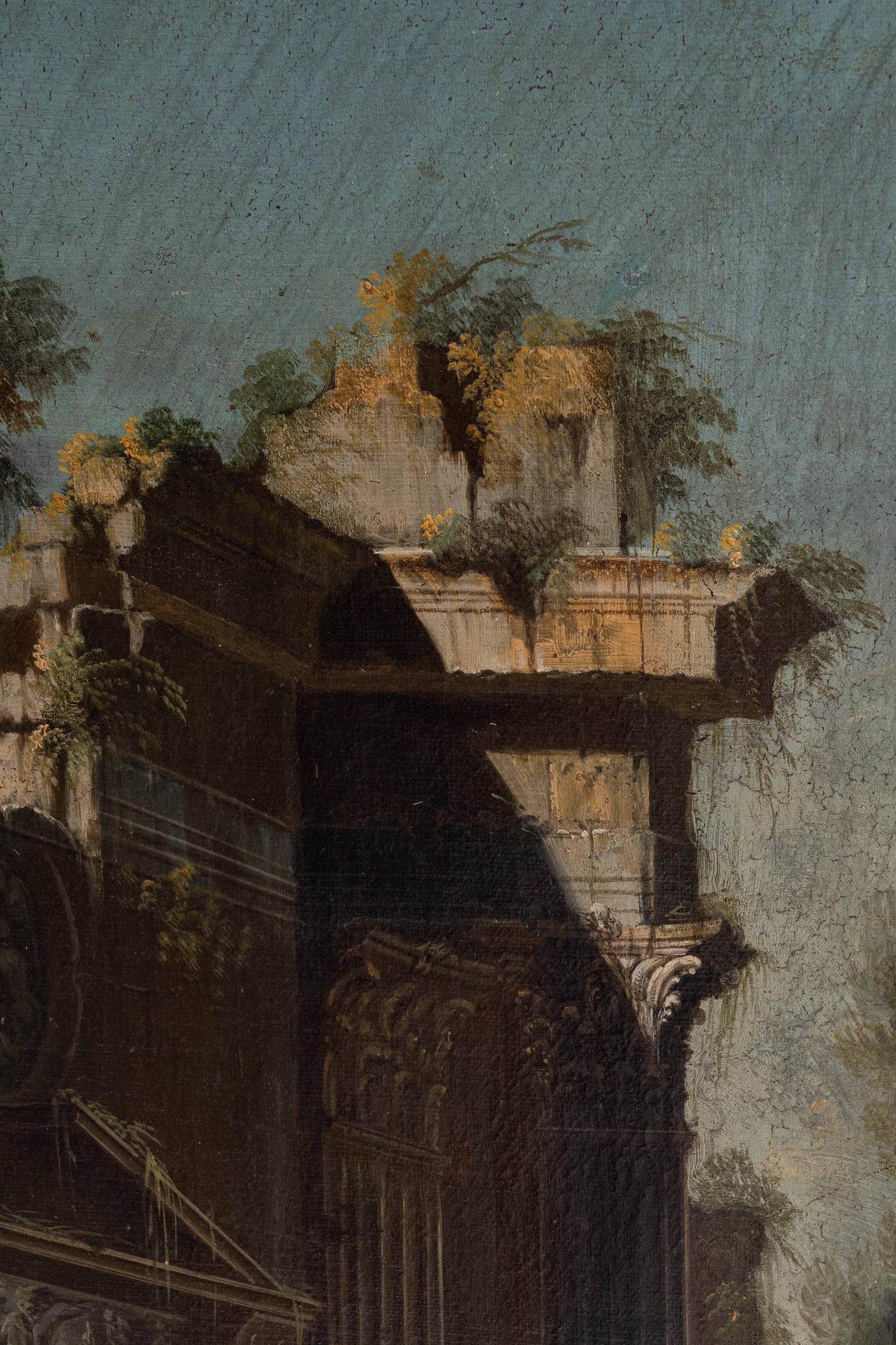 Paesaggio costiero con capriccio architettonico