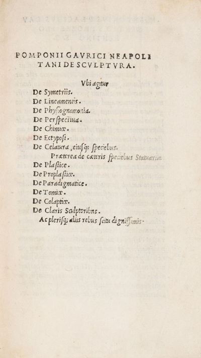 De Sculptura. Ubi Agitur De Symetriis. De Lineamentis. De Physiognomonia [...]