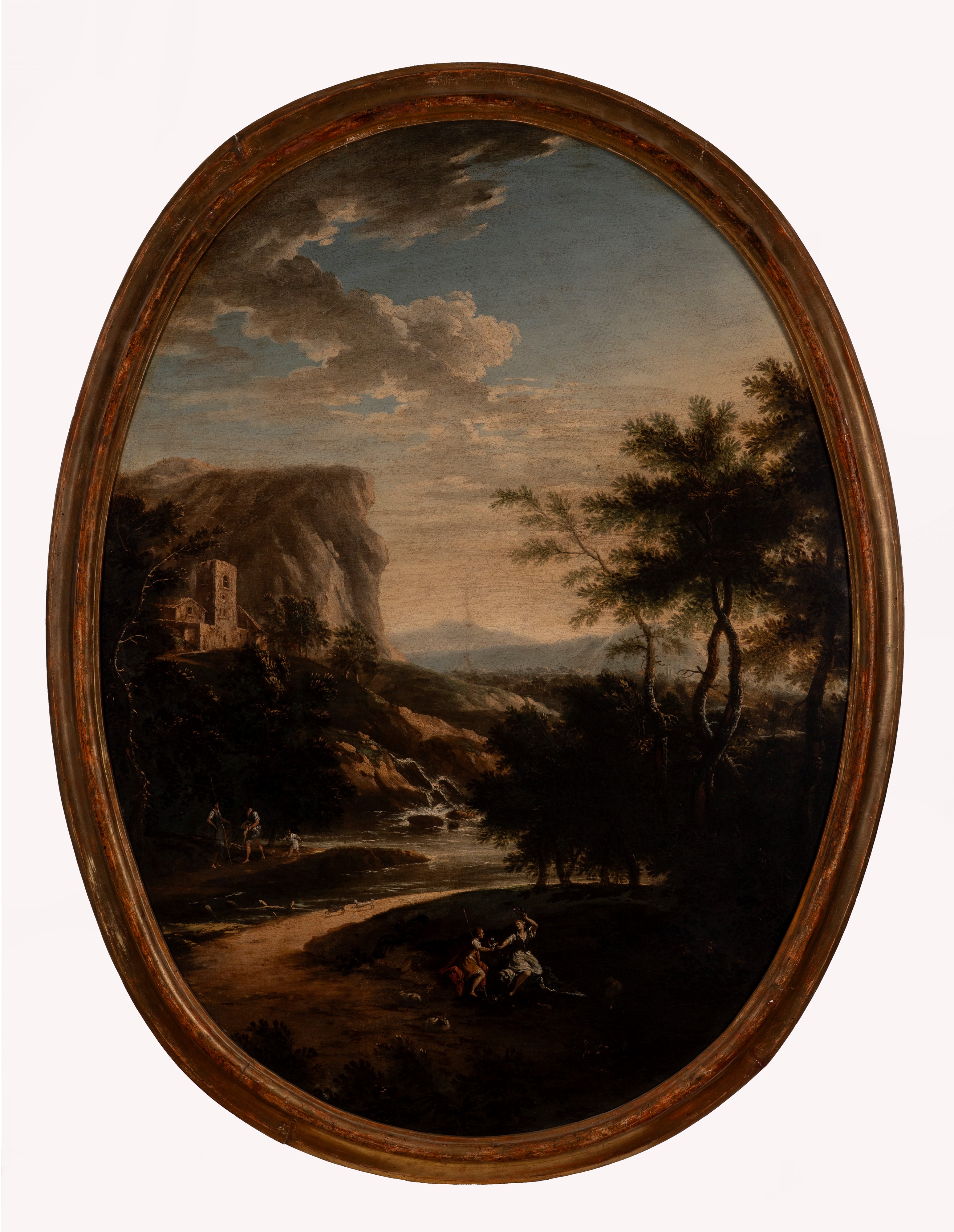 Scuola Veneta, Secolo XVIII - La Primavera, olio su tela ovale