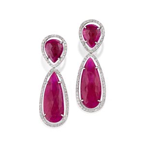 Ruby pendant earrings