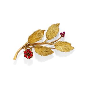 Spilla tralcio fiorito