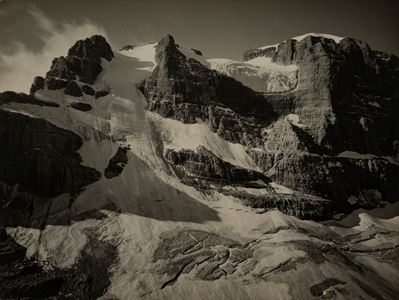 Cima del Brenta verso Dente di Sella (stampa vintage alla gelatina ai sali d'argento, 1926)