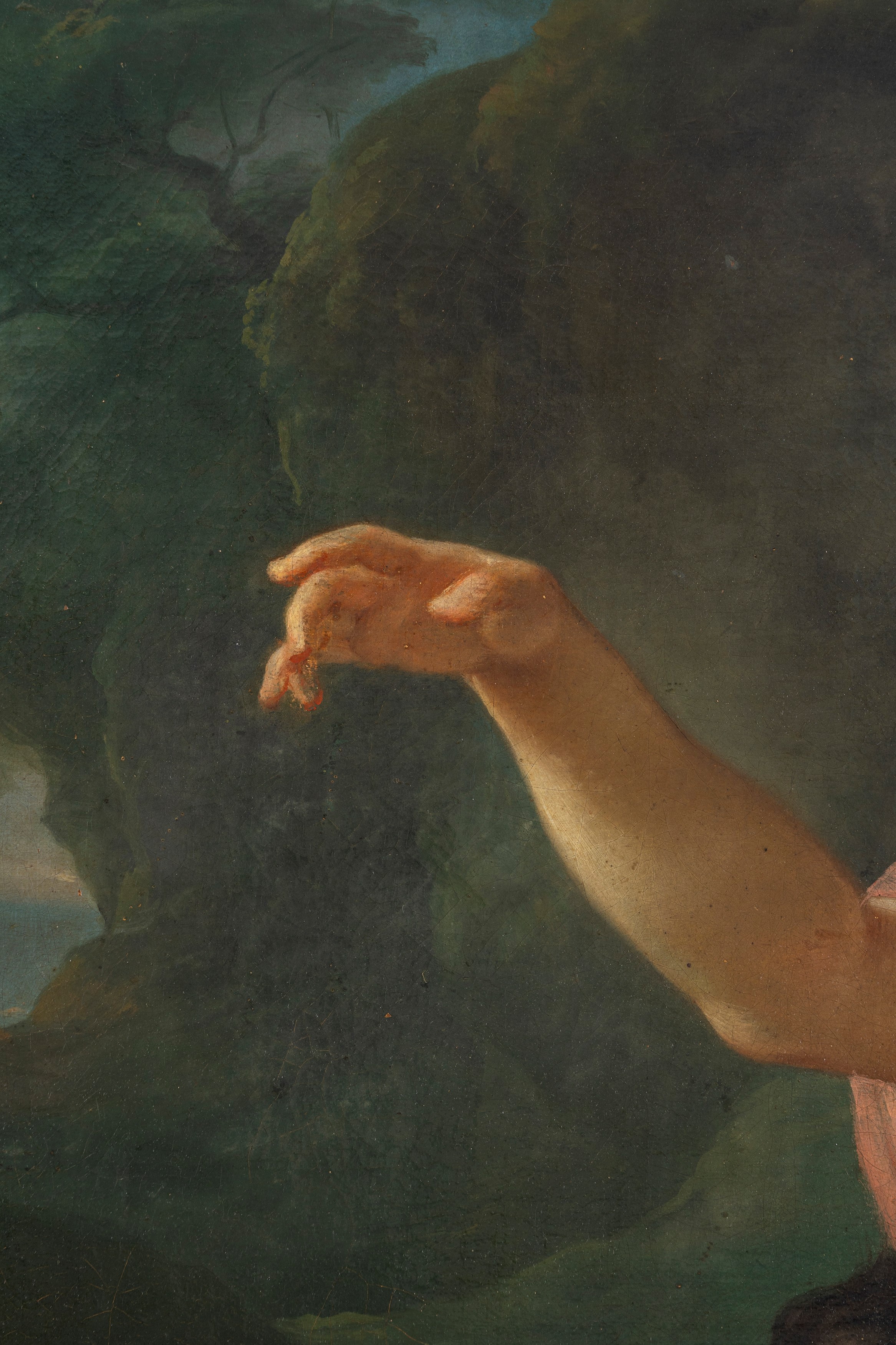 Cristoforo Unterperger - Apollo consegna Esculapio al centauro Chirone, olio su tela