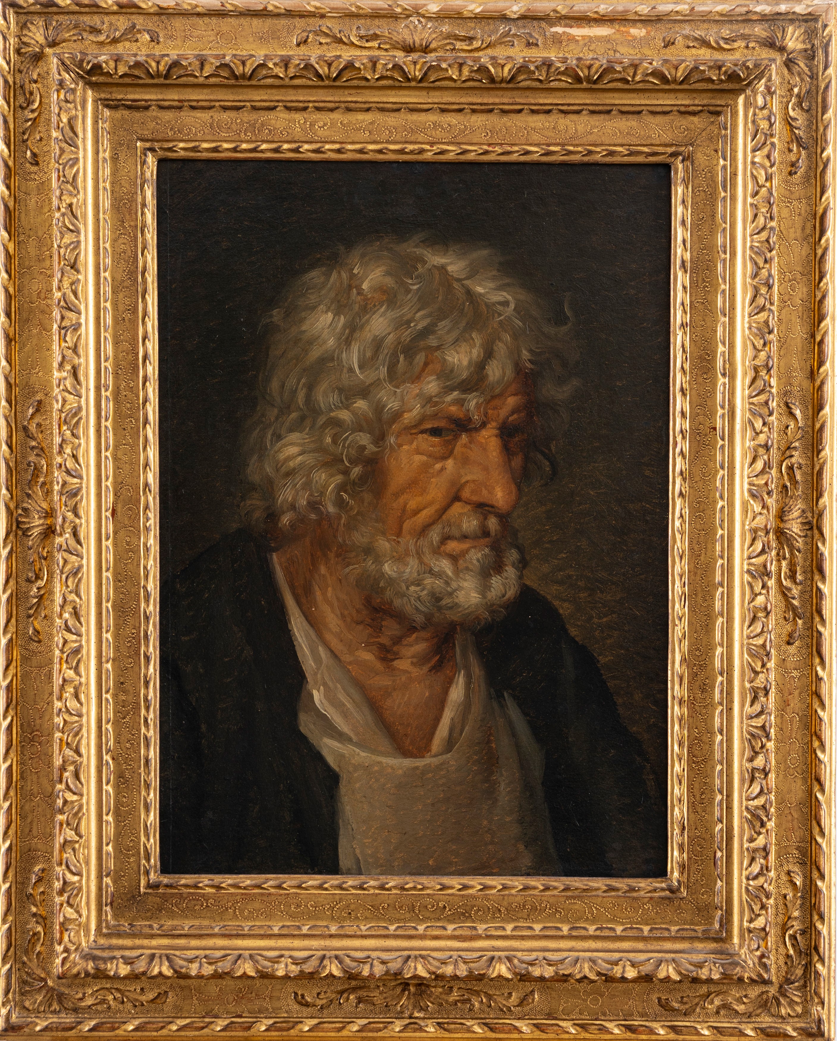Attribuito Ad Angelo Ligari (1801-1885) - Studio di Vecchio con Barba