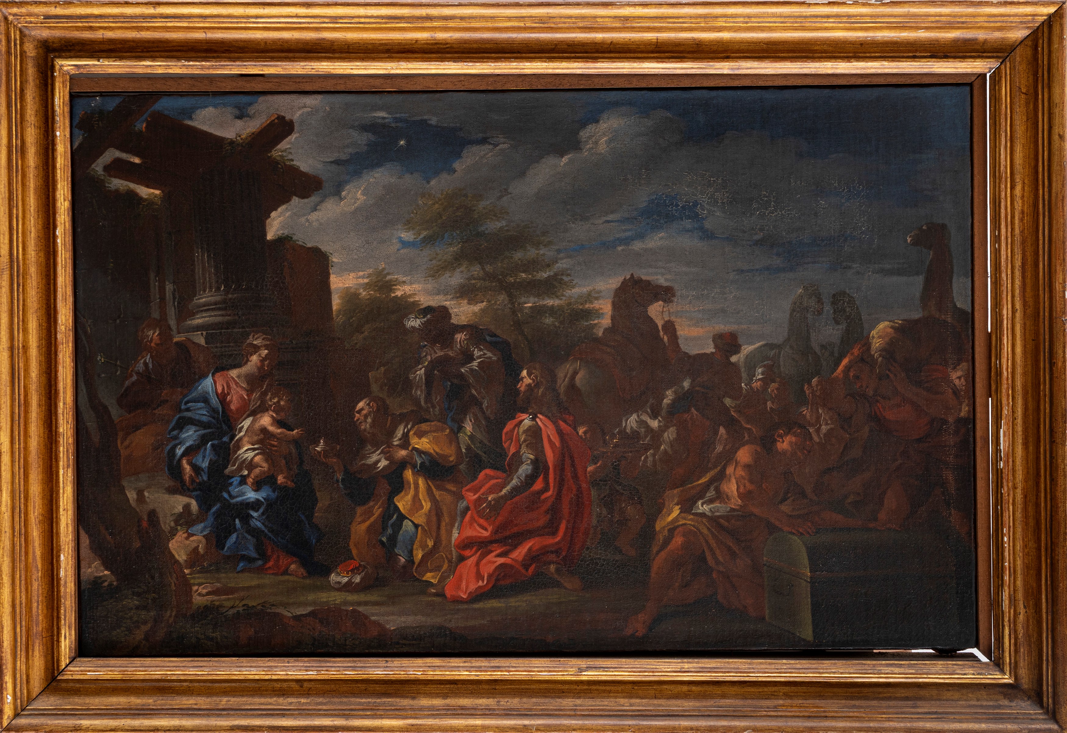 Attribuito a Corrado Giaquinto (molfetta 1703 - Napoli 1766) - Adorazione dei Magi, olio su tela