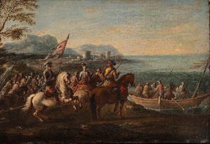 Military scene with boarding