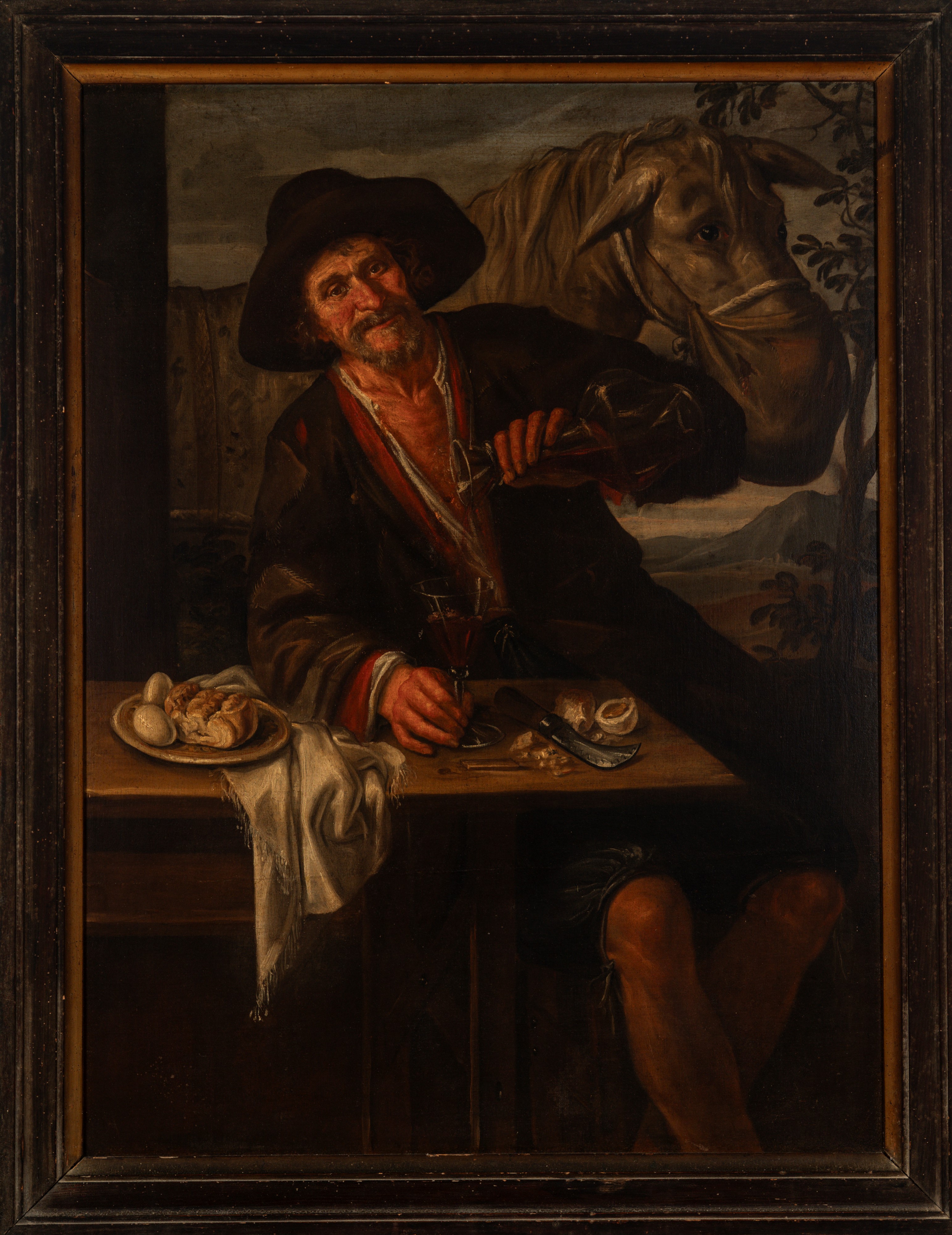 Ambito di Giacomo Ceruti, Detto il Pitocchetto - Il bevitore, olio su tela