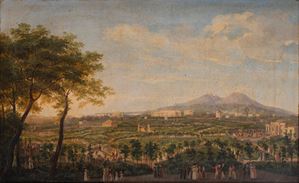 View of Villa La Favorita with the Royal Palace of Portici in the background