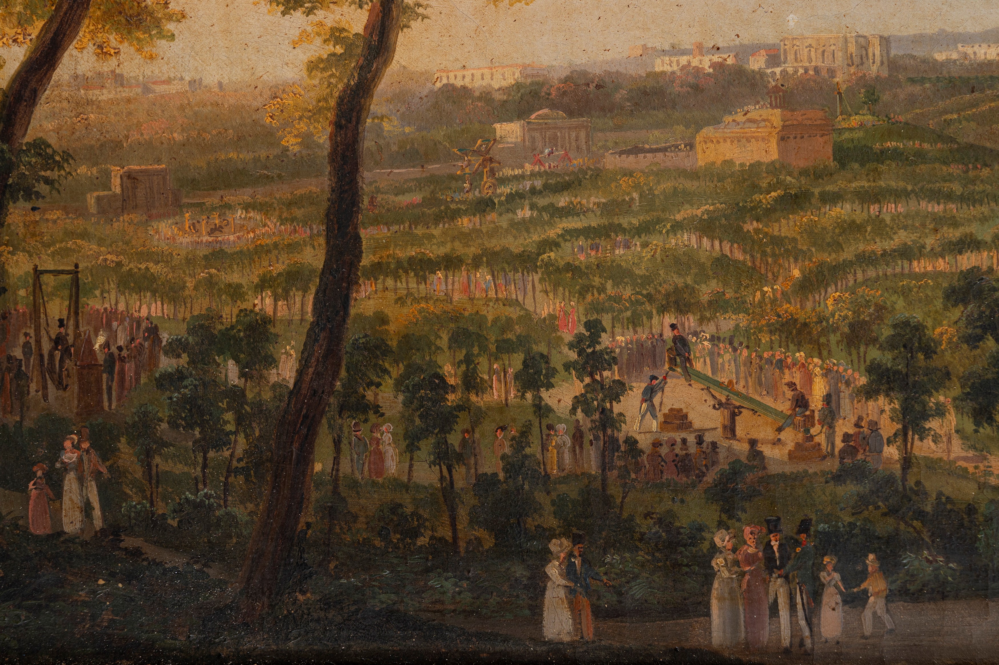 Scuola Napoletana, Secolo XIX - Scuola napoletana, Veduta di Villa La Favorita con Reggia di Port...