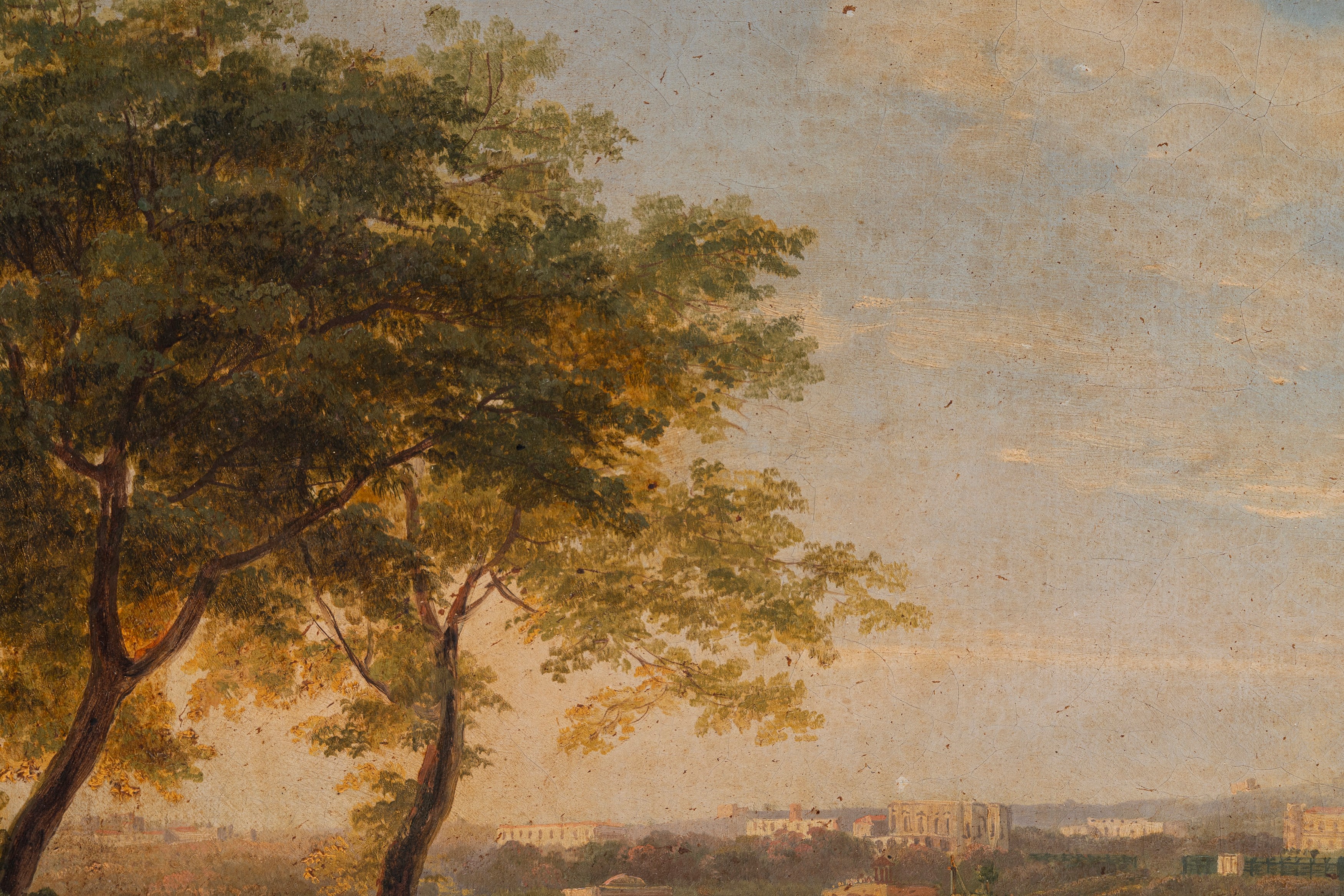 Scuola Napoletana, Secolo XIX - Scuola napoletana, Veduta di Villa La Favorita con Reggia di Port...