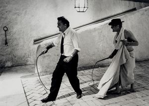 Federico Fellini e Marcello Mastroianni sul set di "8&frac12;"