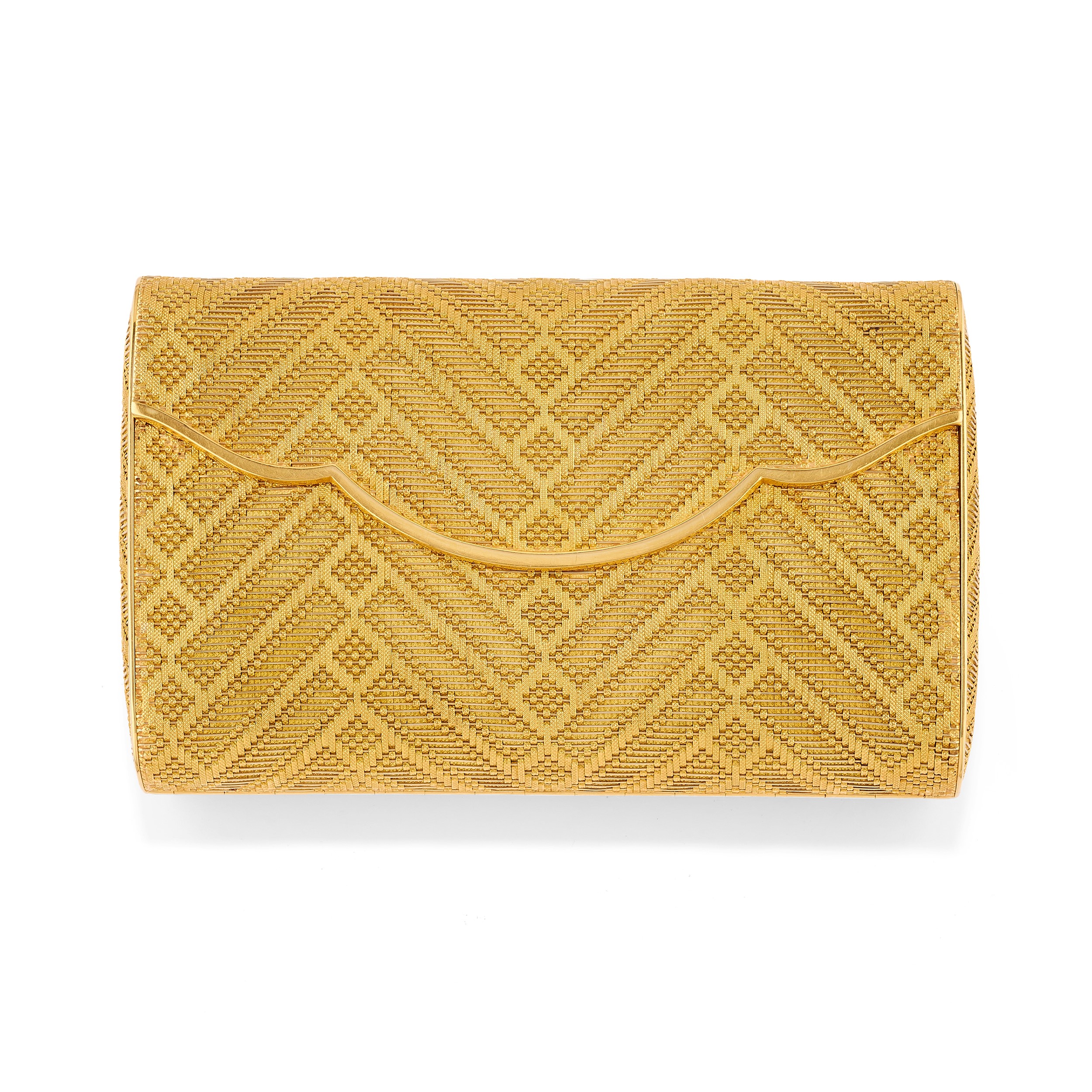 Borsetta da sera in oro giallo 18k con accessori interni