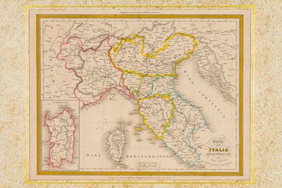 Torino, Maggi, Carta dell’Italia Settentrionale, parte incisa entro cornice