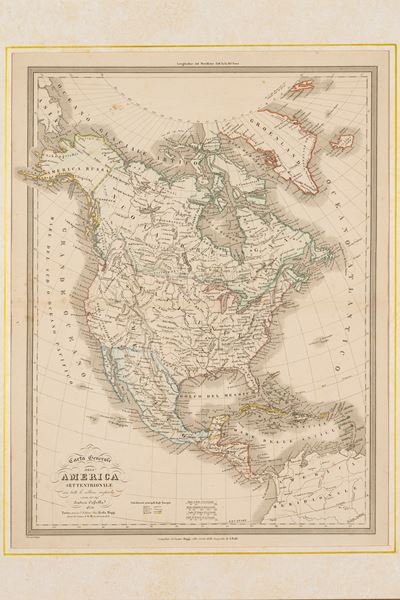 Carte generali dell’America Settentrionale, Carta geografica, 1851