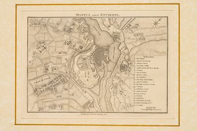 Incisione del 1800, Mantua e i suoi dintorni (veduta a volo d’uccello)