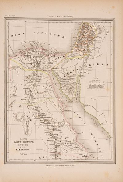 Maggi e Cassella, Carta dell’Egitto antico e della Palestina, 1848