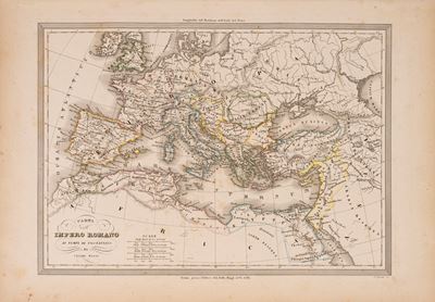 Maggi e Casella, Carta dell’Impero Romano ai tempi di Costantino (Atlante universale di geografia...