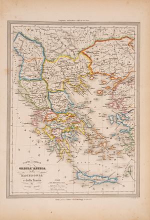 Carta della Grecia Antica della Macedonia e della Tracia