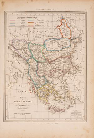 Carta della Turchia Europea e della Grecia