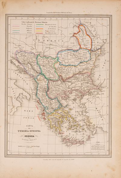 Maggi e Cassella, Carta della Turchia europea e della Grecia, 1851