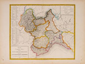 Carta georafica disica degli Stati Sardi in Terraferma 