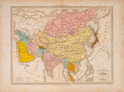 MAGGI e CASSELLA, Carta generale dell’Asia secondo le ultime sue divisioni, 1851