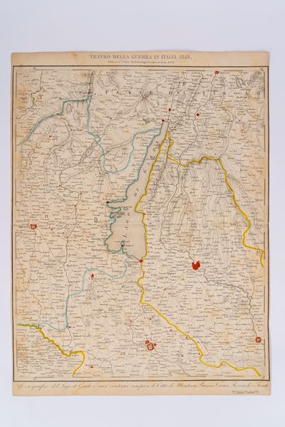 Maggi e Casella, Teatro della guerra in Italia (1848) – Corografia del Lago di Garda e suoi conto...
