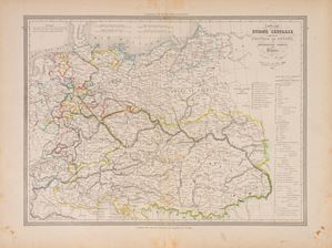 Carta dell'Europa Centrale comprendendo L'AUSTRIA, LA PRUSSIA la Confederazione Germanica e la Polonia